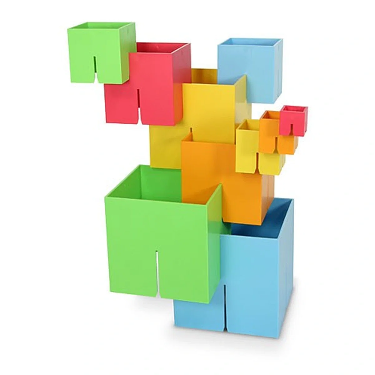 Constructii, cuburi, forme si culori - Joc de constructie Cuburi DADO Original Fat Brain Toys