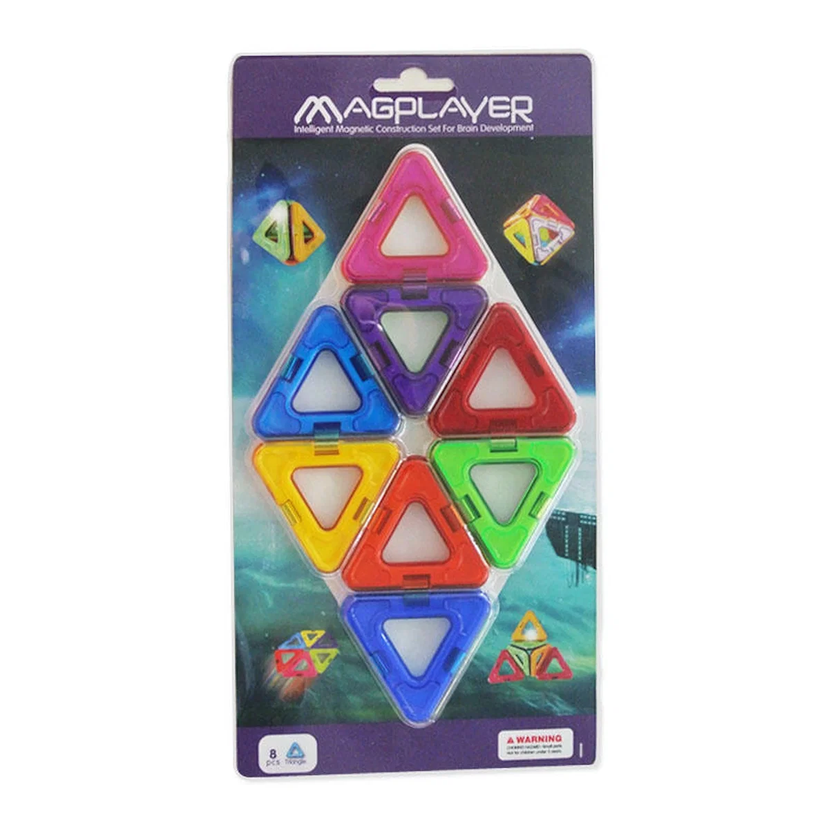 Joc de constructie magnetic - 8 piese MAGPLAYER 10 ani [1]