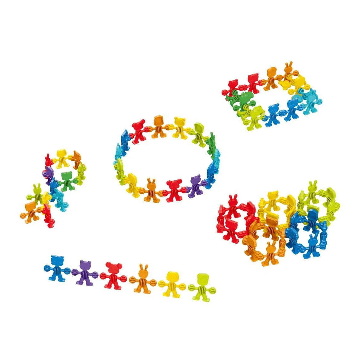 Constructii, cuburi, forme si culori - Joc de constructie STEAM - Animalute vesele (32 piese) Bufnitel 3 ani+