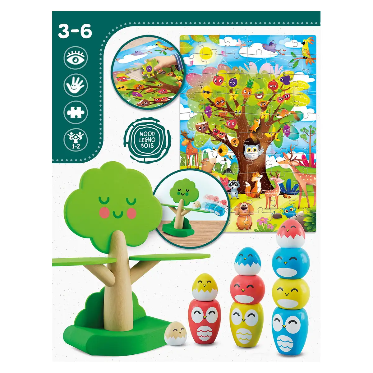Joc de echilibru Montessori - Pasarele vesele LISCIANI 3 ani+ [2]