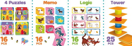 Joc de logica 4 in 1 - Animalute jucause LISCIANI 4 ani [1]