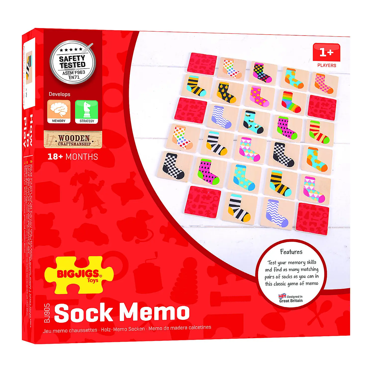 Jucarii interactive - Joc de memorie - Ciorapeii mei BIGJIGS Toys 18 luni+