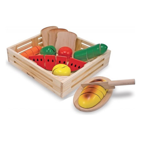 Jucarii din lemn - Joc din lemn alimente de feliat Melissa and Doug