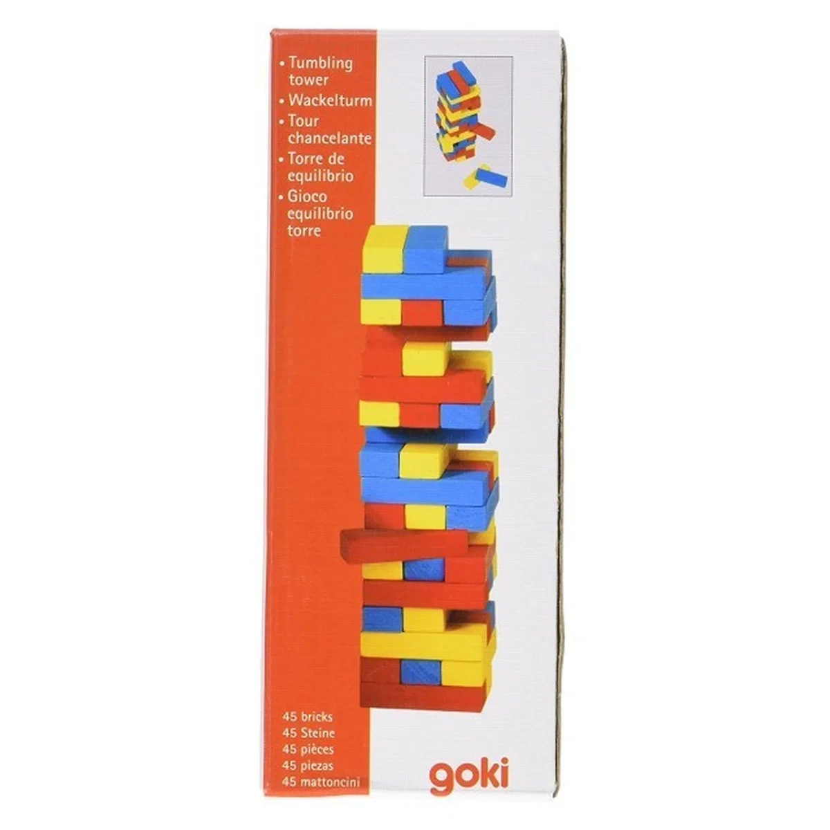 Jocuri de indemanare - Joc Jenga cu piese din lemn Colori Goki
