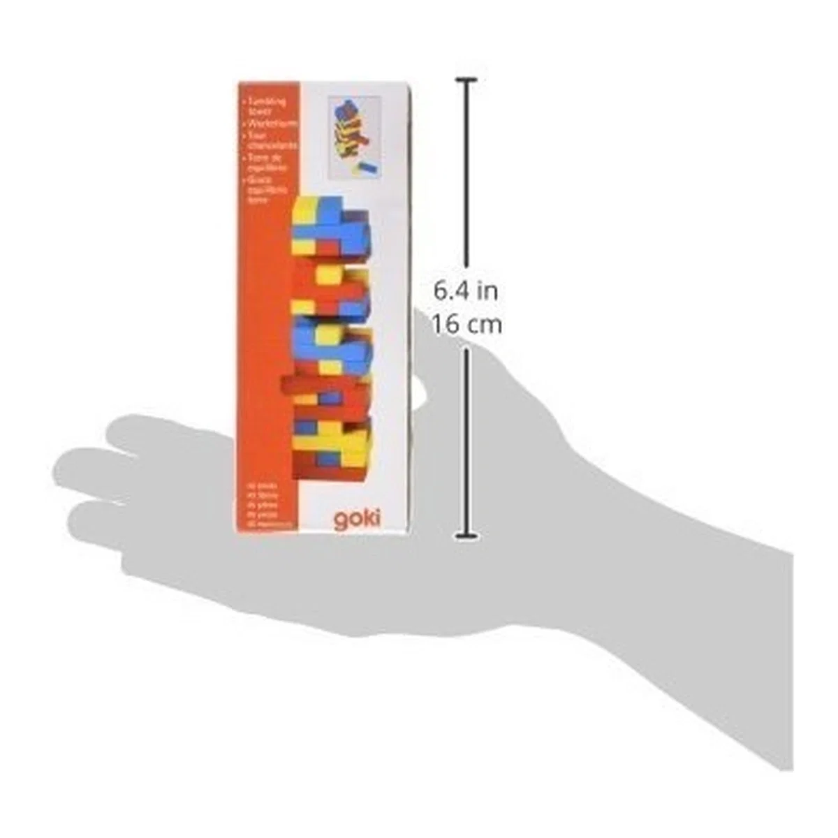Joc Jenga cu piese din lemn Colori Goki [2]