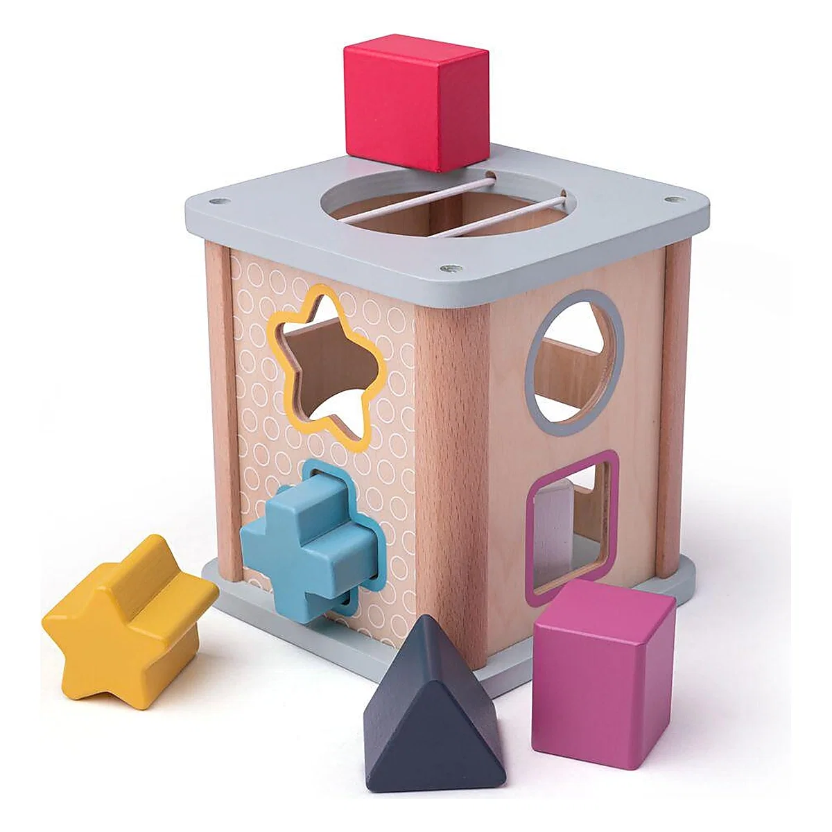Jucarii interactive - Joc sortare - Cubul magic (pastel) BIGJIGS Toys 12 luni+