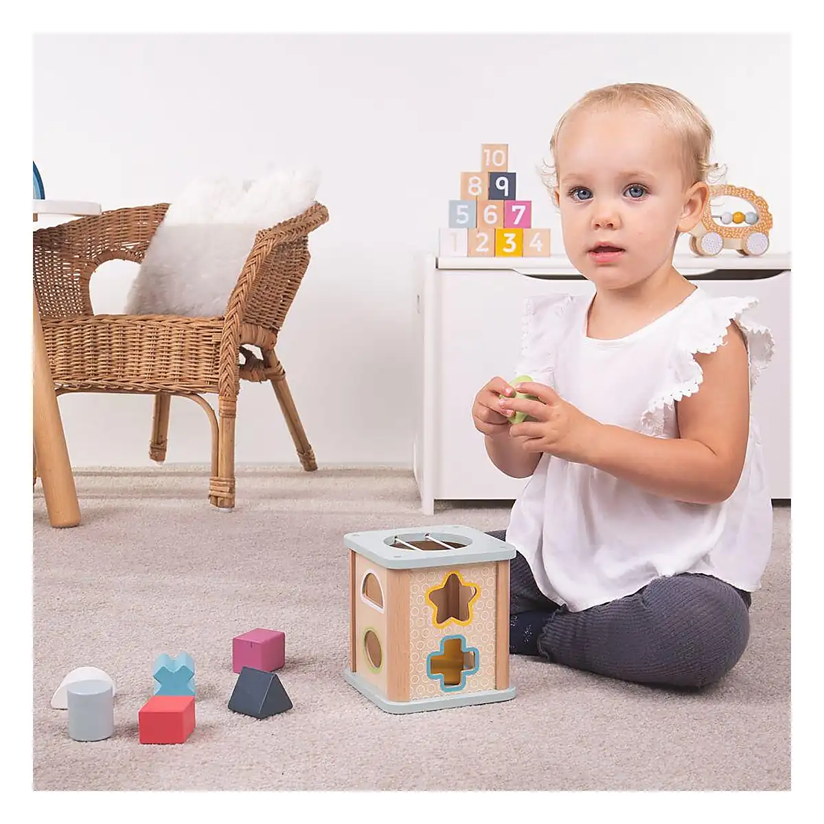 Joc sortare - Cubul magic (pastel) BIGJIGS Toys 12 luni+ [4]