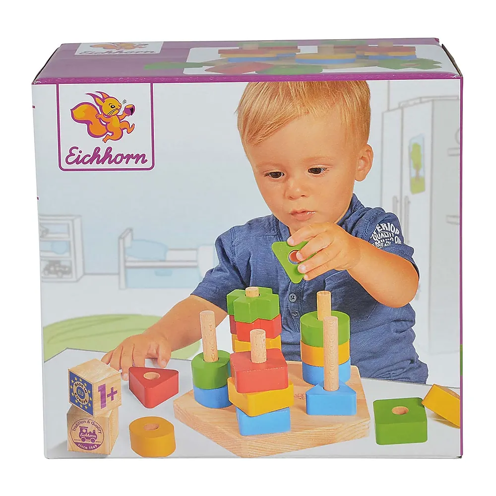 Jucarie din lemn Eichhorn Stacking Toy 1 an + [2]