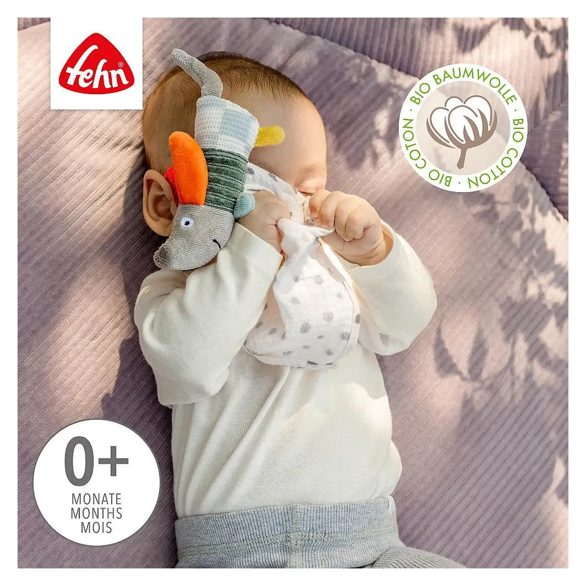 Jucarie doudou mini - Catelus NATUR Fehn 0 luni+ [3]