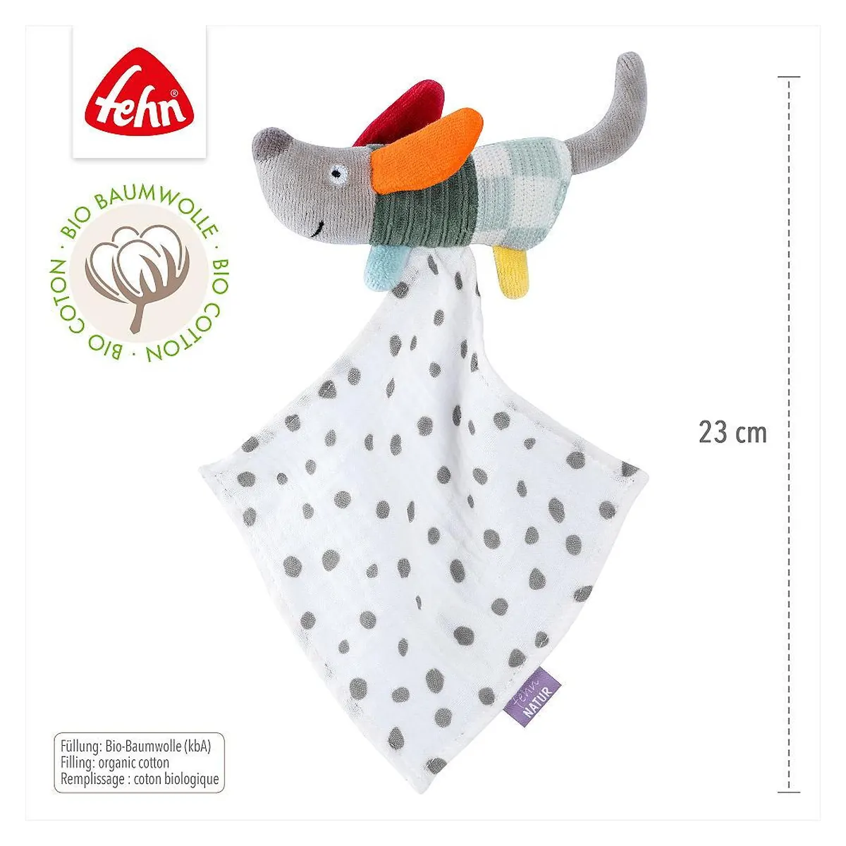 Jucarie doudou mini - Catelus NATUR Fehn 0 luni+ [1]