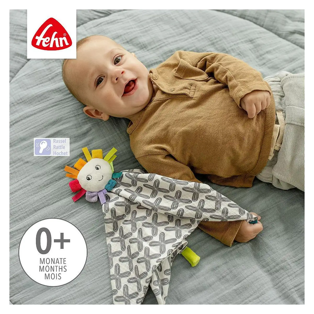 Jucarie doudou - Soare vesel Fehn 0 luni+ [1]