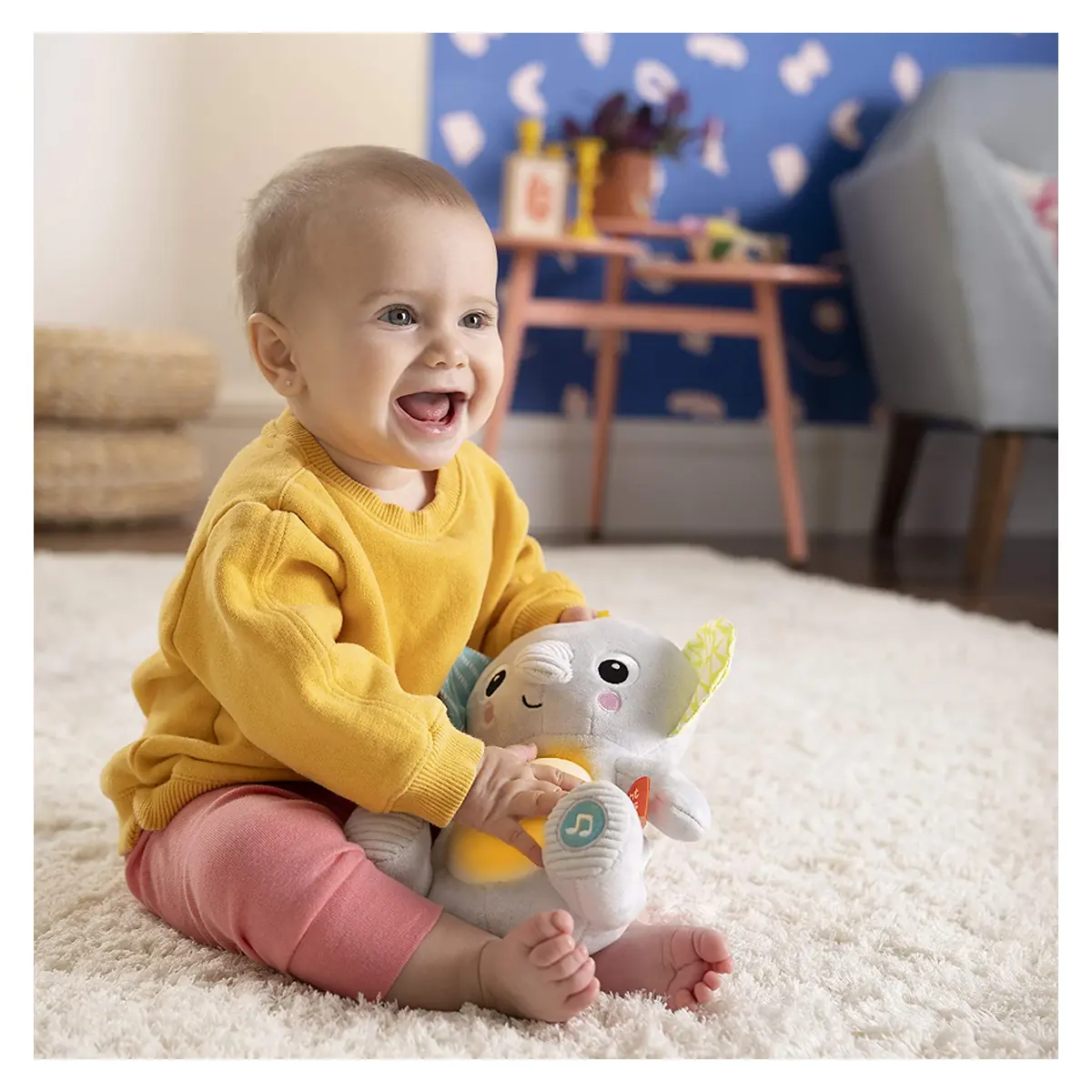 Jucarie interactiva Bright Starts, Hug a Bye Baby Elephant [3]