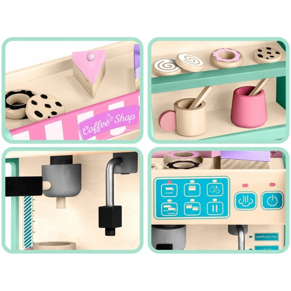 Jucarie interactiva din lemn, coffee shop, Ricokids - Mint 3 ani+ [4]