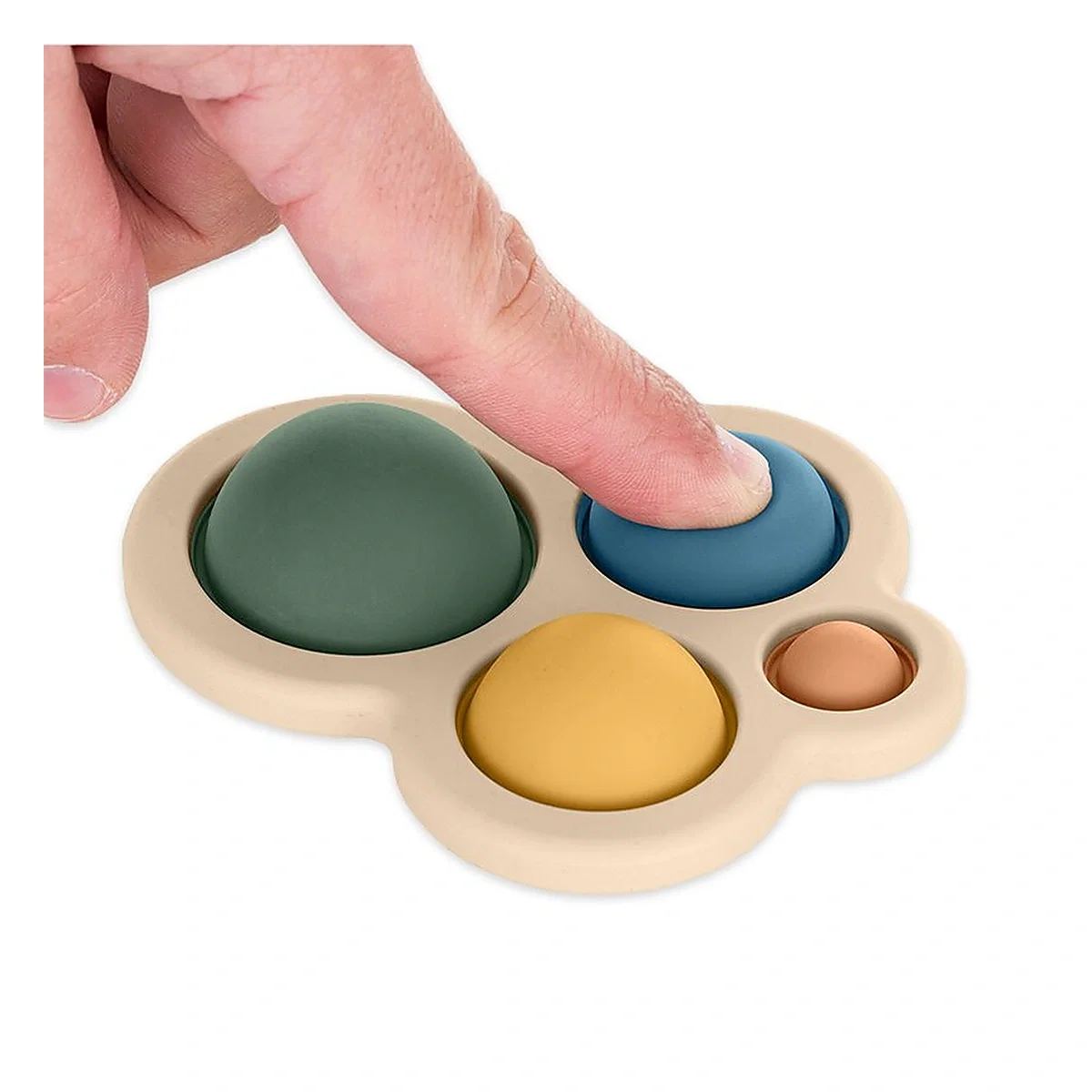 Jucarii interactive - Jucarie senzoriala, Petite&Mars, Chill out, Din silicon, 11 cm, 6 luni+, Verde
