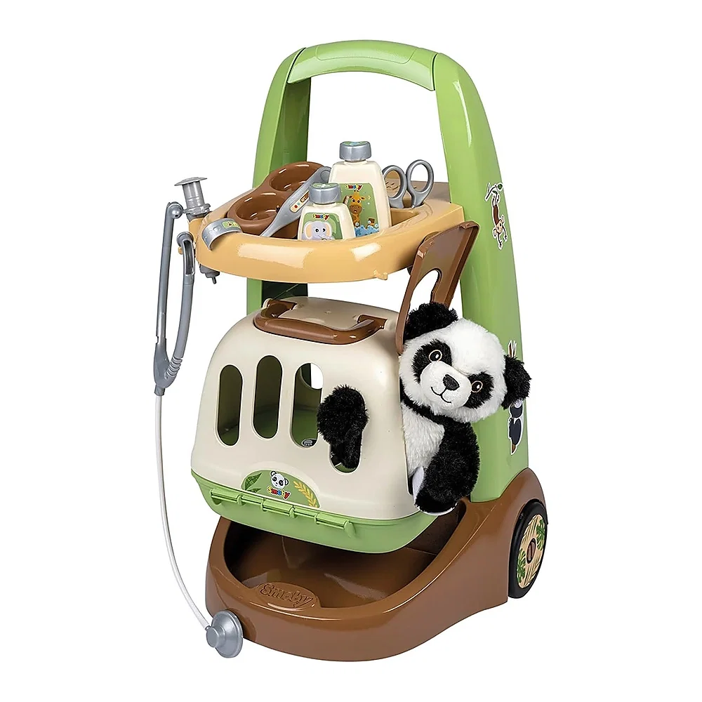 La doctor - Jucarie Smoby Animal Care Trolley cu 10 accesorii 3 ani +