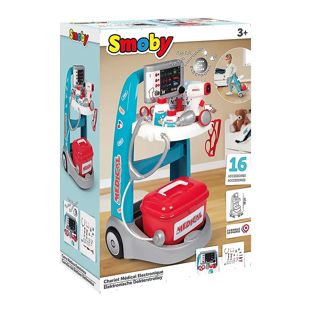 La doctor - Jucarie Smoby Set doctor cu carucior si accesorii 3 ani