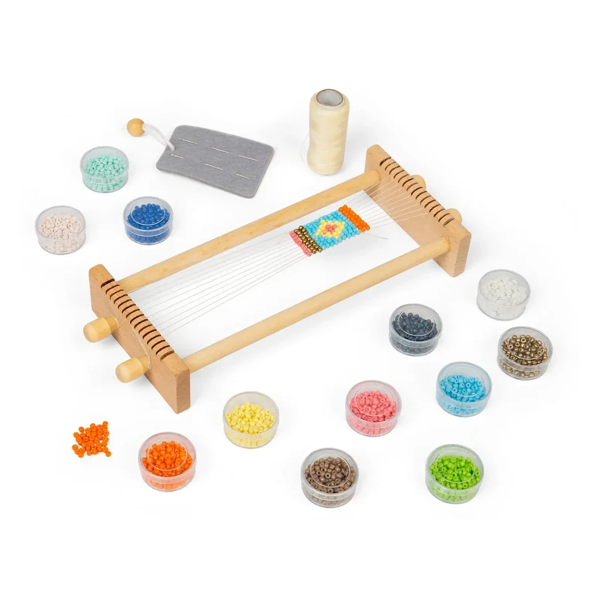 Jocuri de indemanare - Kit de tesut cu margele, BIGJIGS Toys 5 ani+