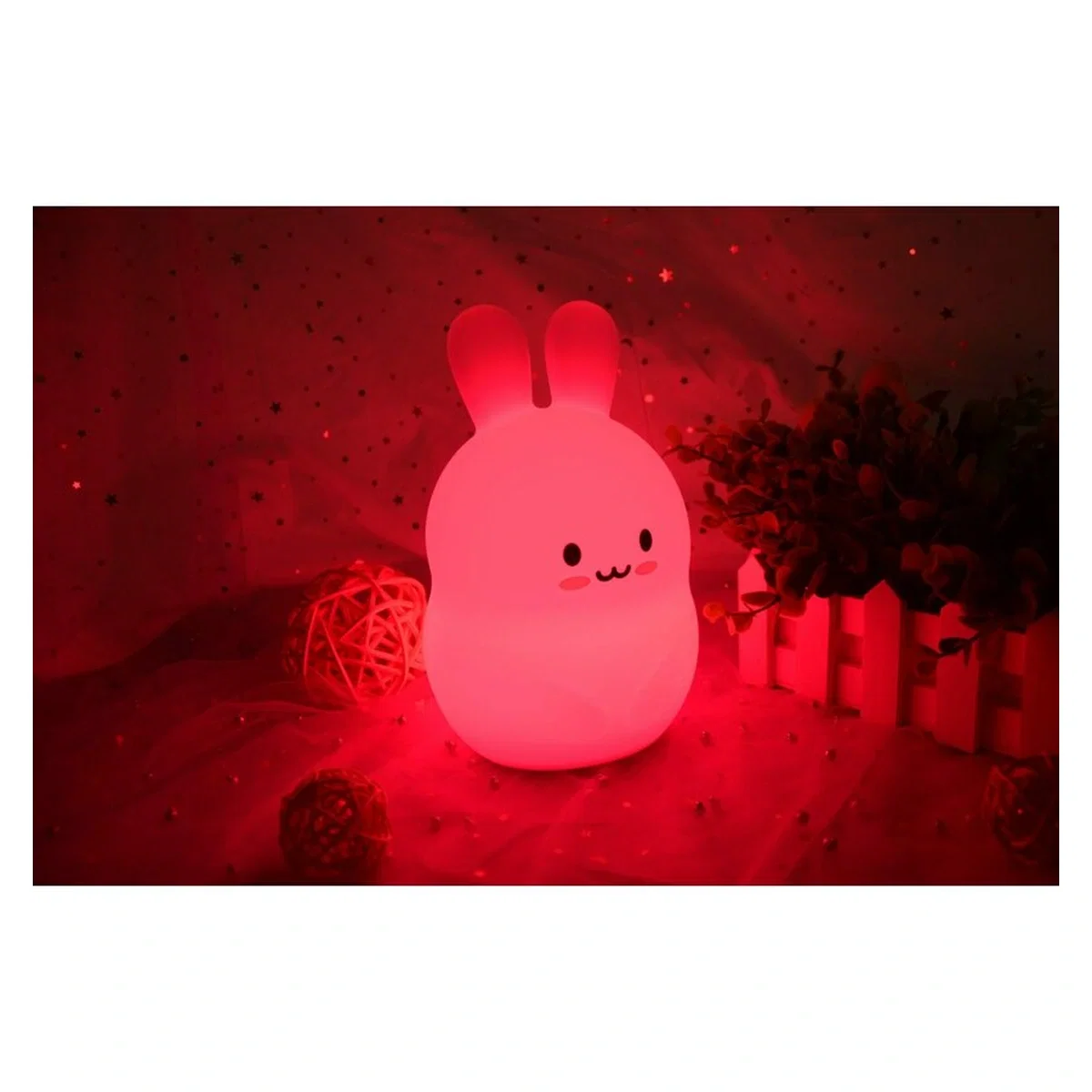 Lampa de veghe, FreeON, Silicon moale, Cu telecomanda si cablu USB, Cu 9 culori diferite si cronometru, Rabbit 0 luni+ [5]