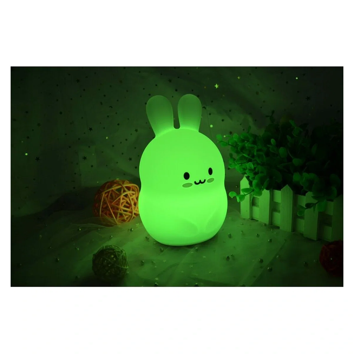 Lampa de veghe, FreeON, Silicon moale, Cu telecomanda si cablu USB, Cu 9 culori diferite si cronometru, Rabbit 0 luni+ [8]