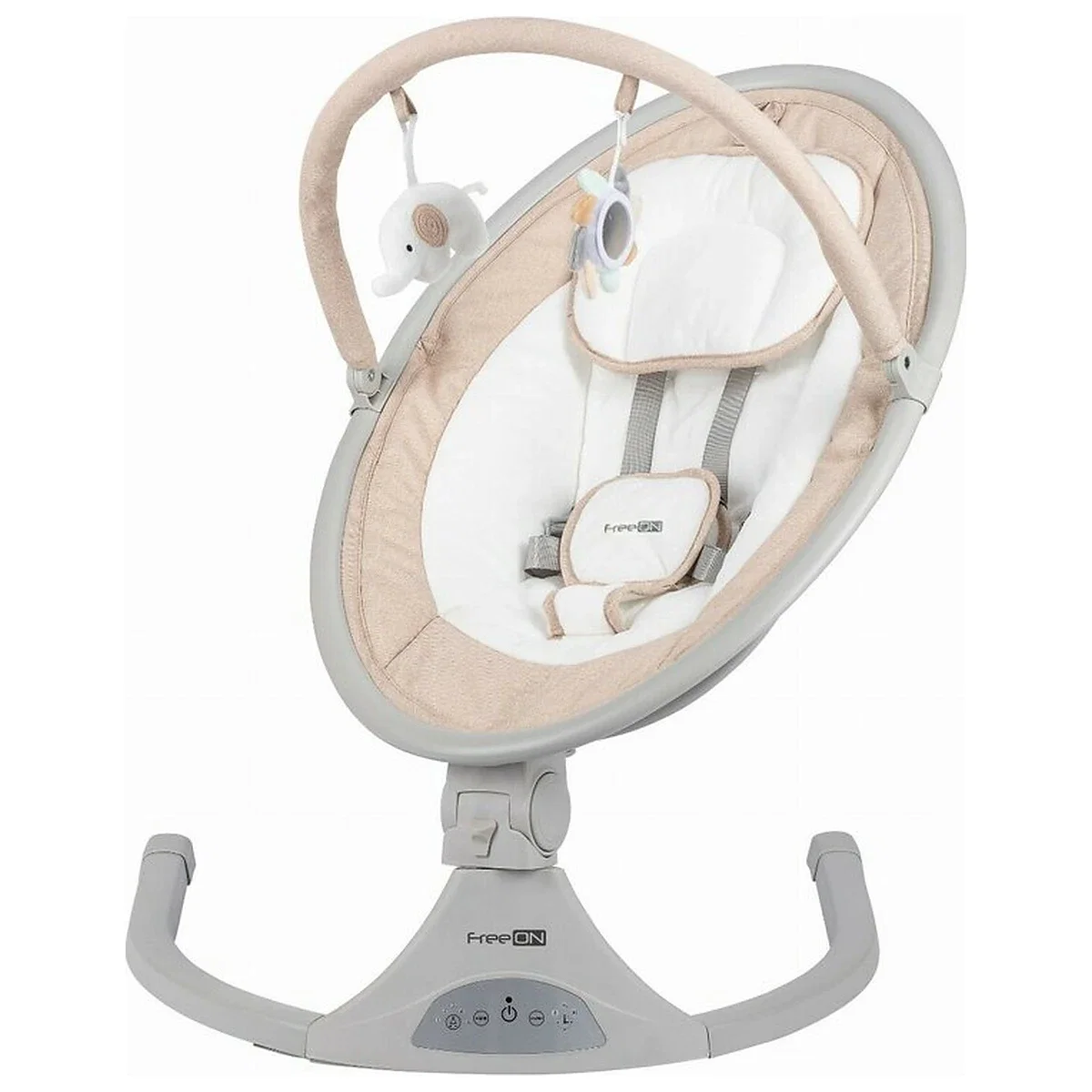 Leagan balansoar, FreeOn, Elite, 12 melodii, 5 viteze de balansare si 3 pozitii de reglare a spatarului, Beige [1]