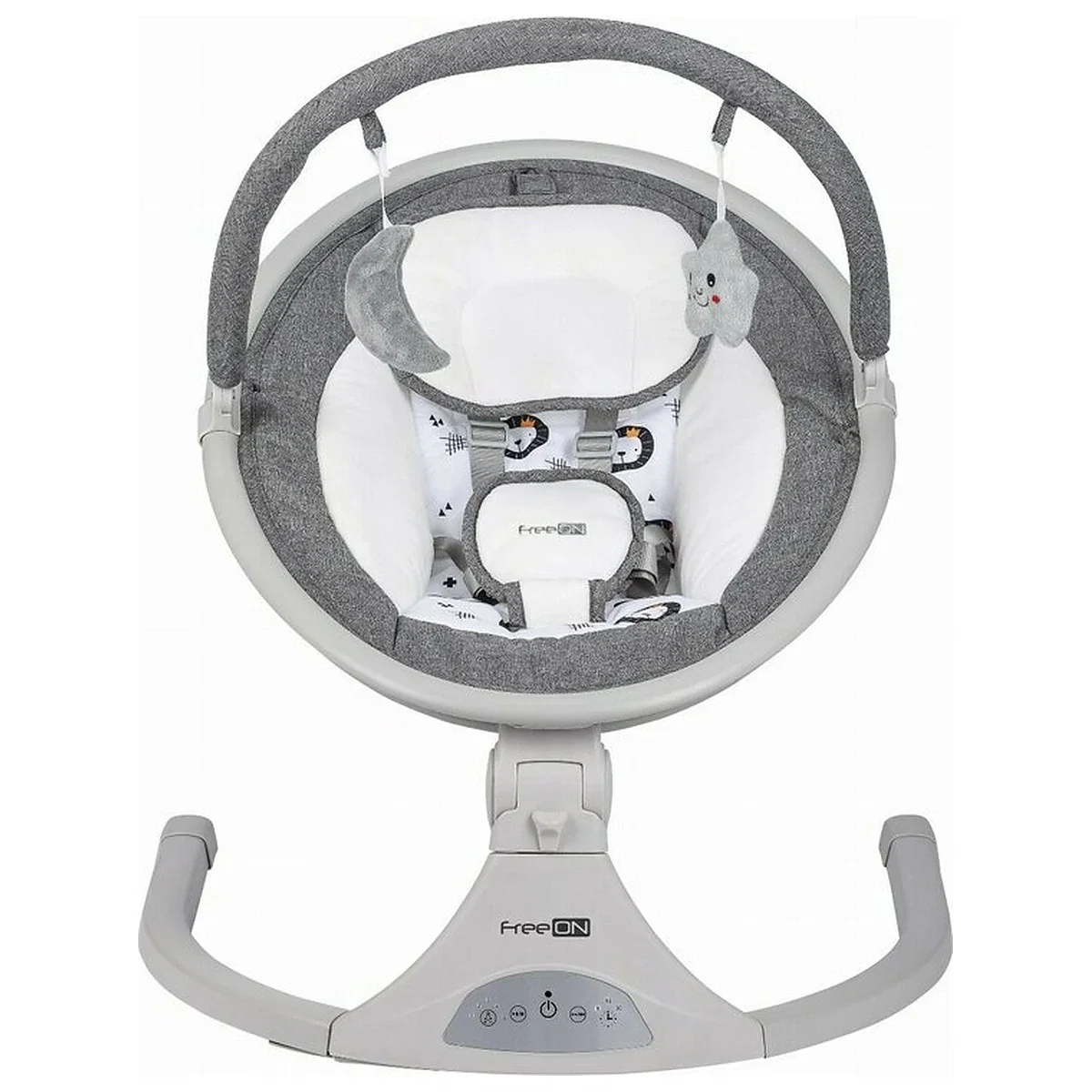 Leagan balansoar, FreeOn, Elite, 12 melodii, 5 viteze de balansare si 3 pozitii de reglare a spatarului, Grey [1]