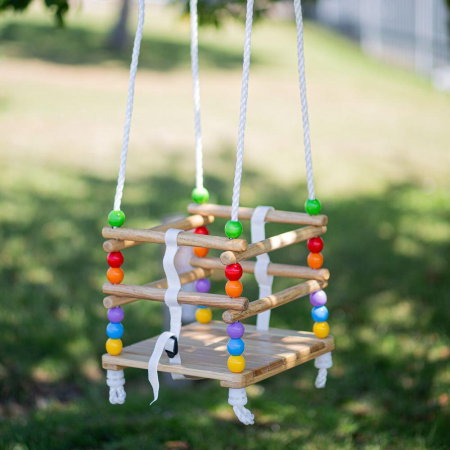 Leagan din lemn pentru copii, BIGJIGS Toys, 1-3 ani, maxim 25 kg [4]
