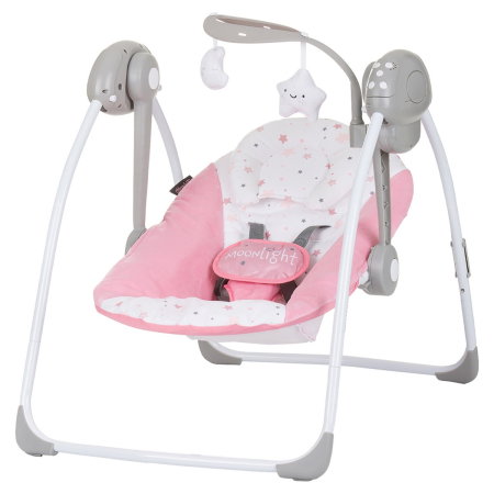 Balansoare si leagane bebelusi - Leagan electric Chipolino Moonlight flamingo 6 luni