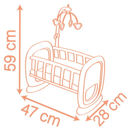 Leagan pentru papusa Smoby Baby Nurse Baby's Cot cu carusel 5 ani + [1]
