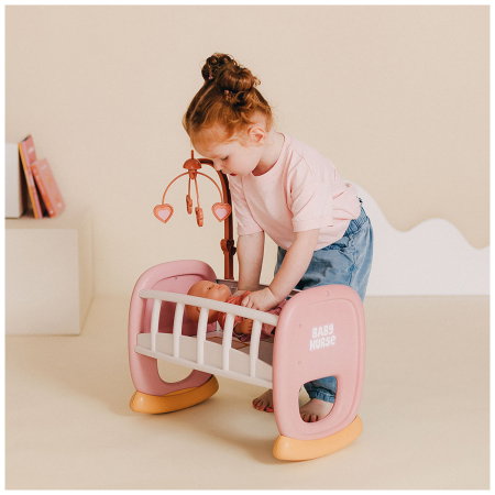 Leagan pentru papusa Smoby Baby Nurse Baby's Cot cu carusel 5 ani + [3]