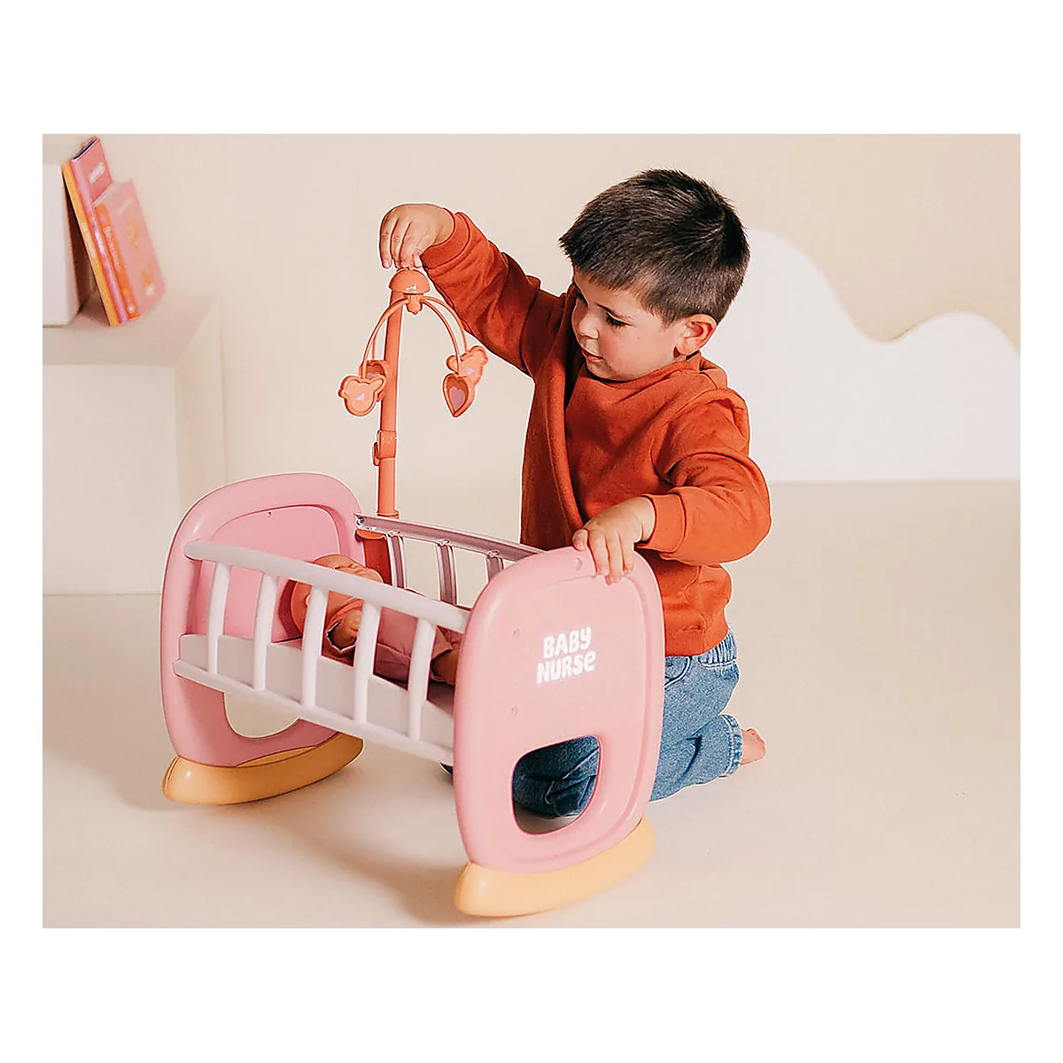 Leagan pentru papusa Smoby Baby Nurse Baby's Cot cu carusel 5 ani + [4]