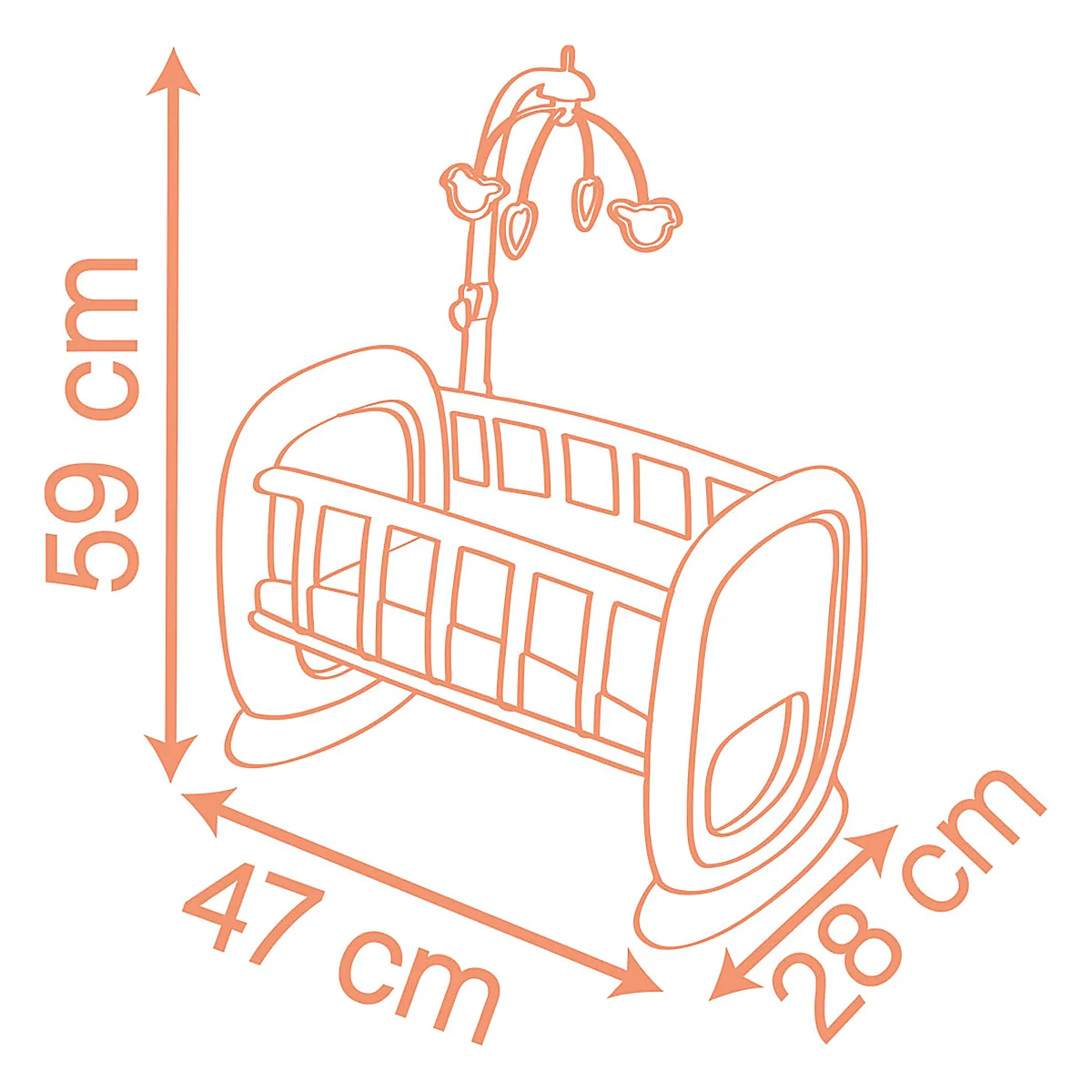 Leagan pentru papusa Smoby Baby Nurse Baby's Cot cu carusel 5 ani + [1]