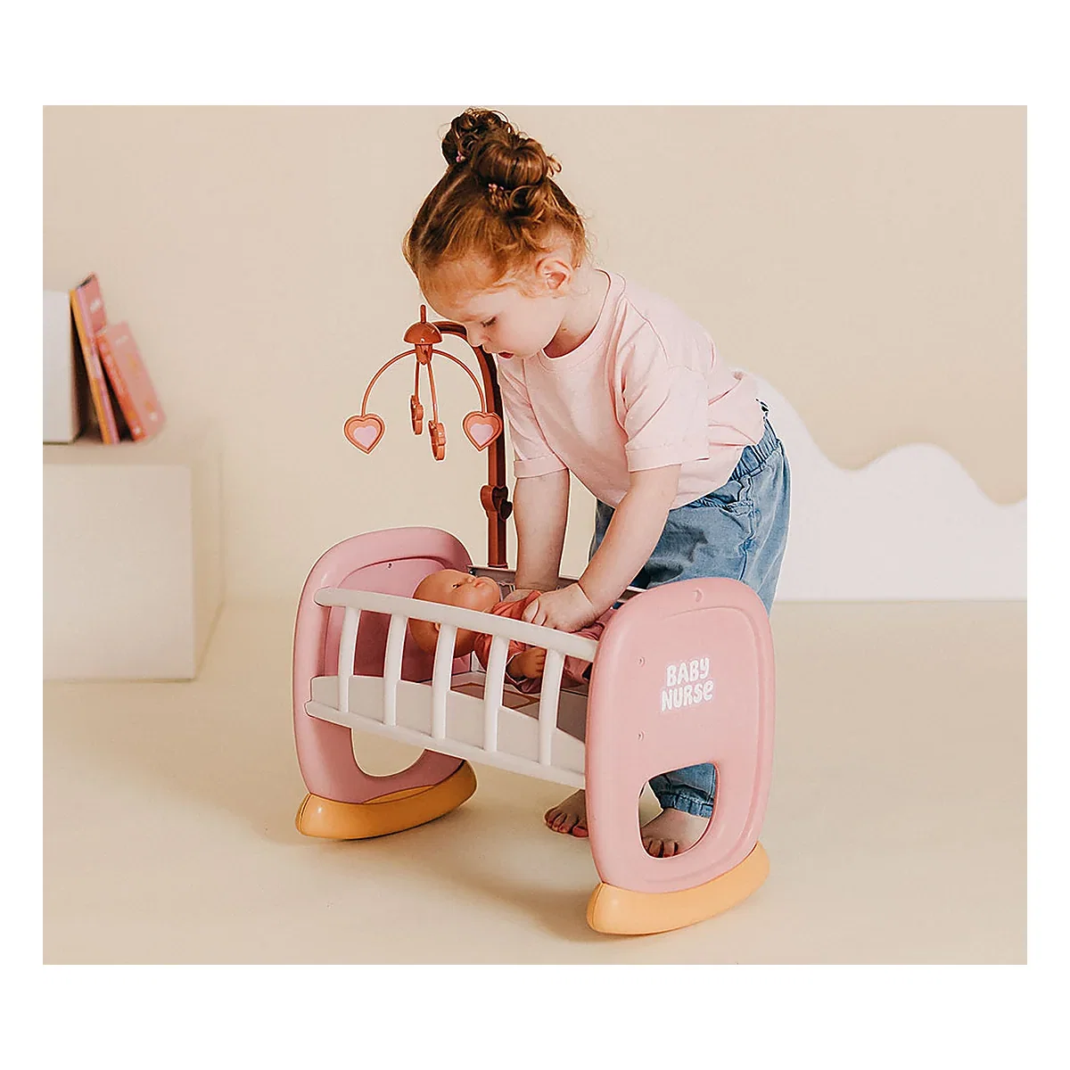 Leagan pentru papusa Smoby Baby Nurse Baby's Cot cu carusel 5 ani + [3]
