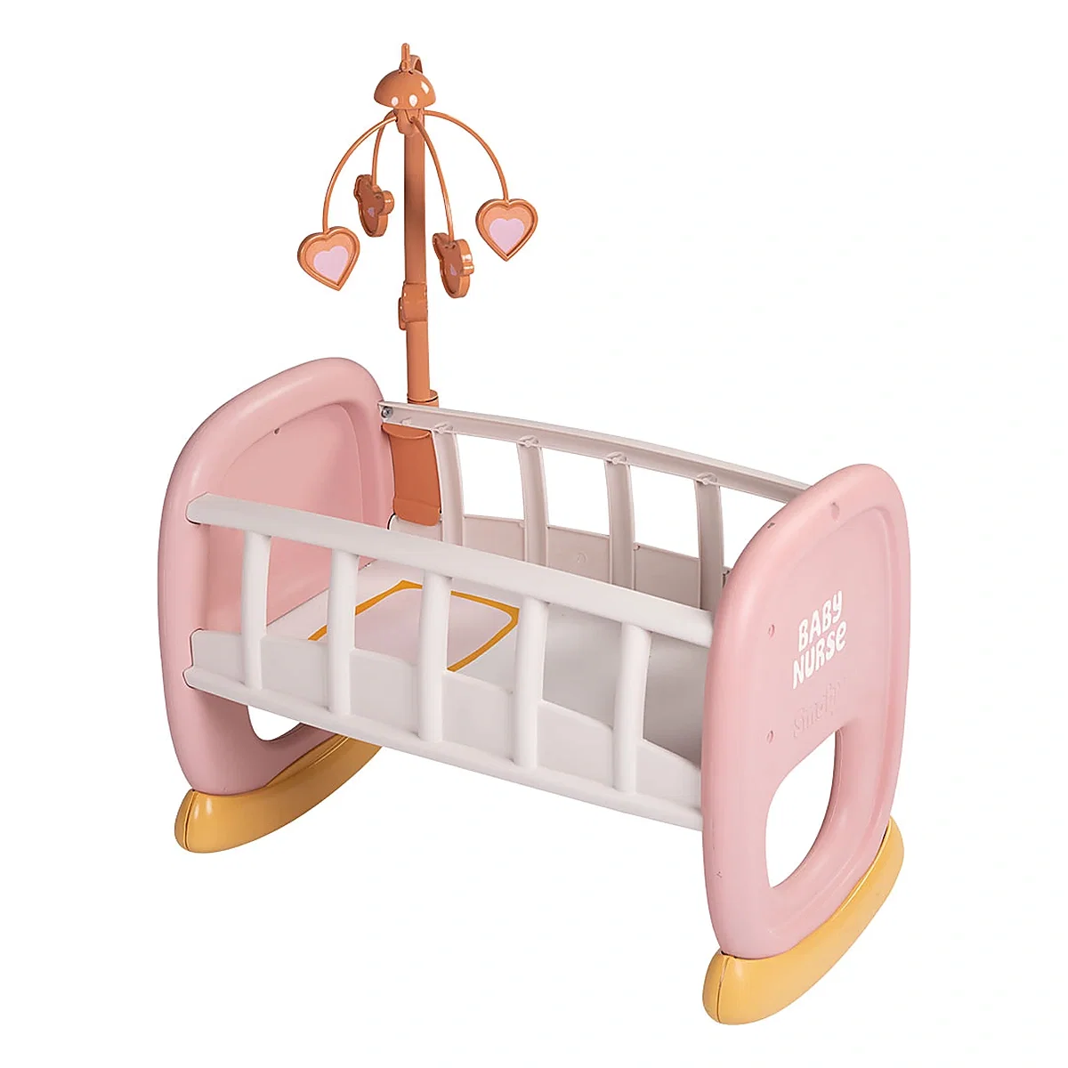 Papusi - Leagan pentru papusa Smoby Baby Nurse Baby's Cot cu carusel 5 ani +