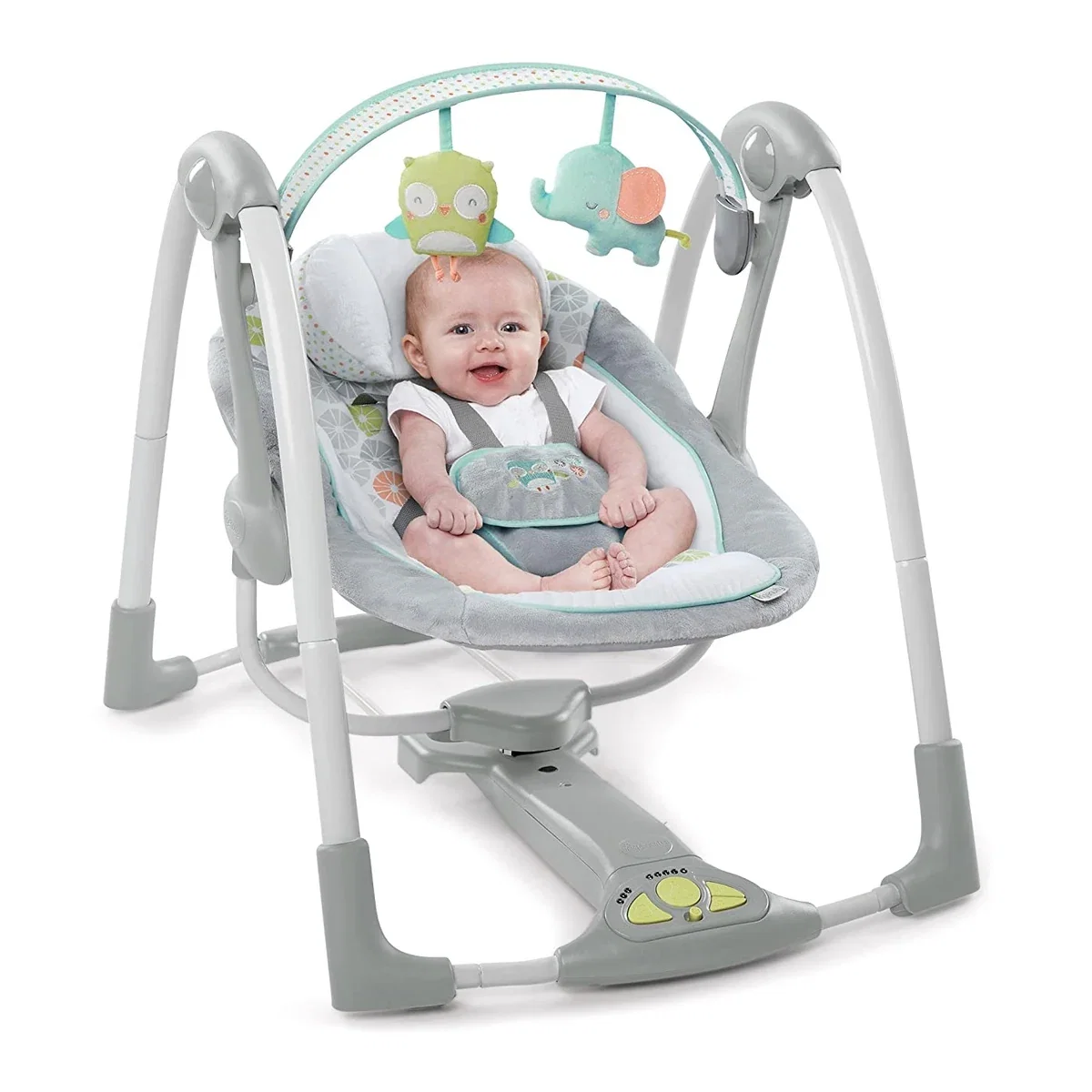 Leagan portabil Ingenuity Swing 'n Go Portable Swing™ - Hugs & Hoots™ [1]
