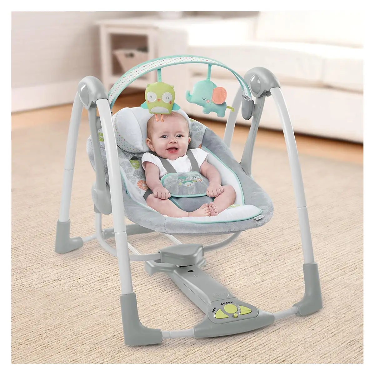Leagan portabil Ingenuity Swing 'n Go Portable Swing™ - Hugs & Hoots™ [6]