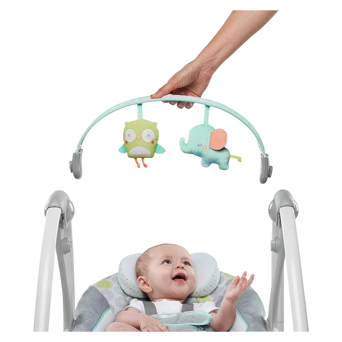 Leagan portabil Ingenuity Swing 'n Go Portable Swing™ - Hugs & Hoots™ [5]