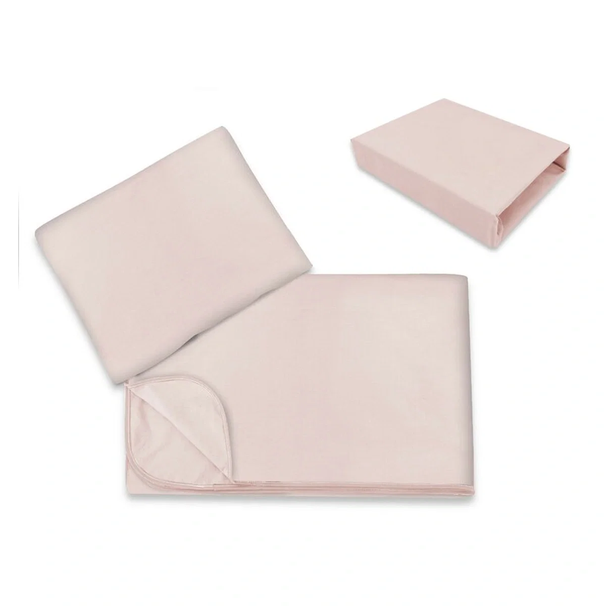 Somnul celor mici - Lenjerie patut cu 3 piese, MimiNu, Cu cearceaf 120x60 cm, paturica si pernuta, bumbac 100%, Colectia Royal, Powder Pink