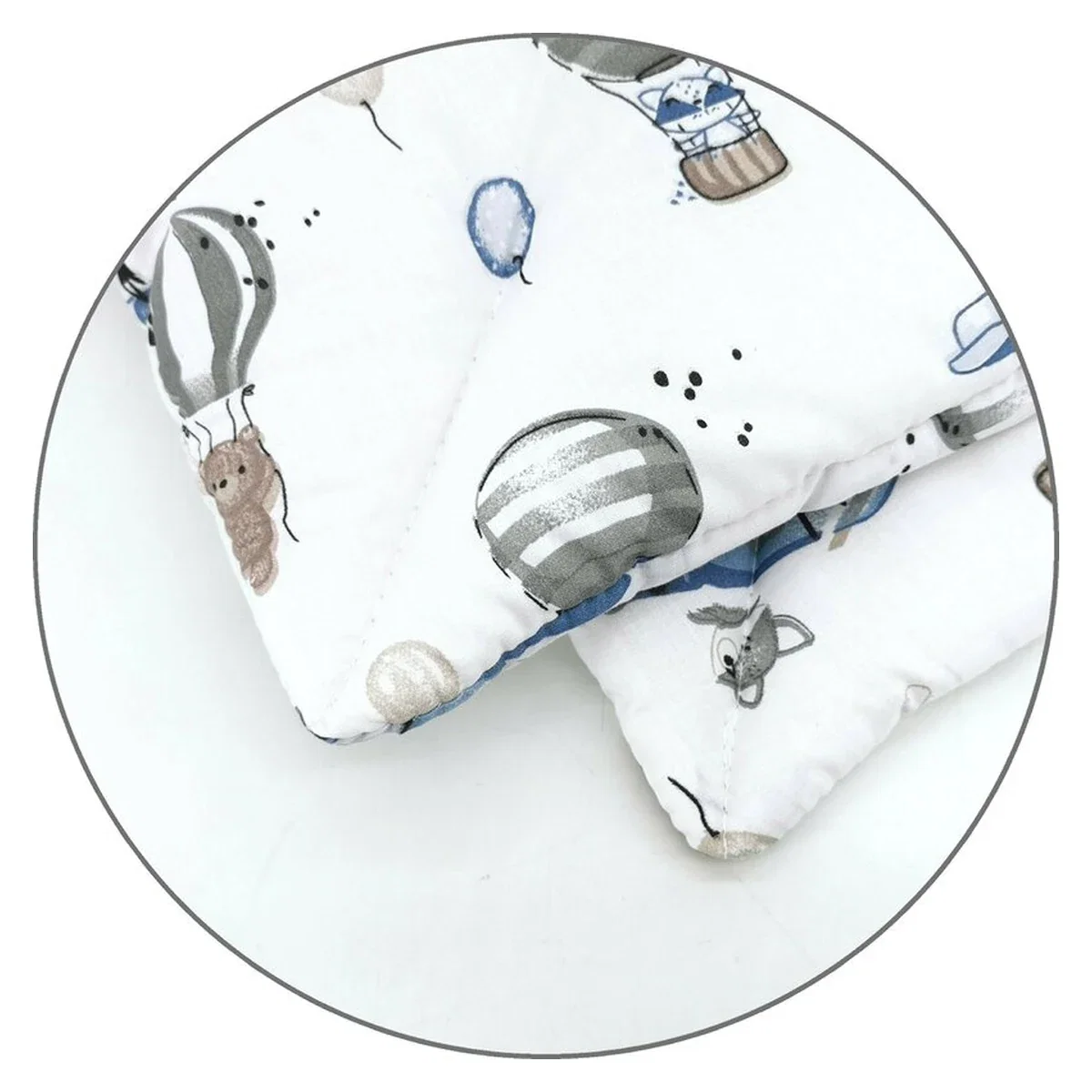 Lenjerie patut cu 3 piese, MimiNu, Cu cearceaf 120x60 cm, Pilota, Pernuta, bumbac 100%, Blue Plane [3]