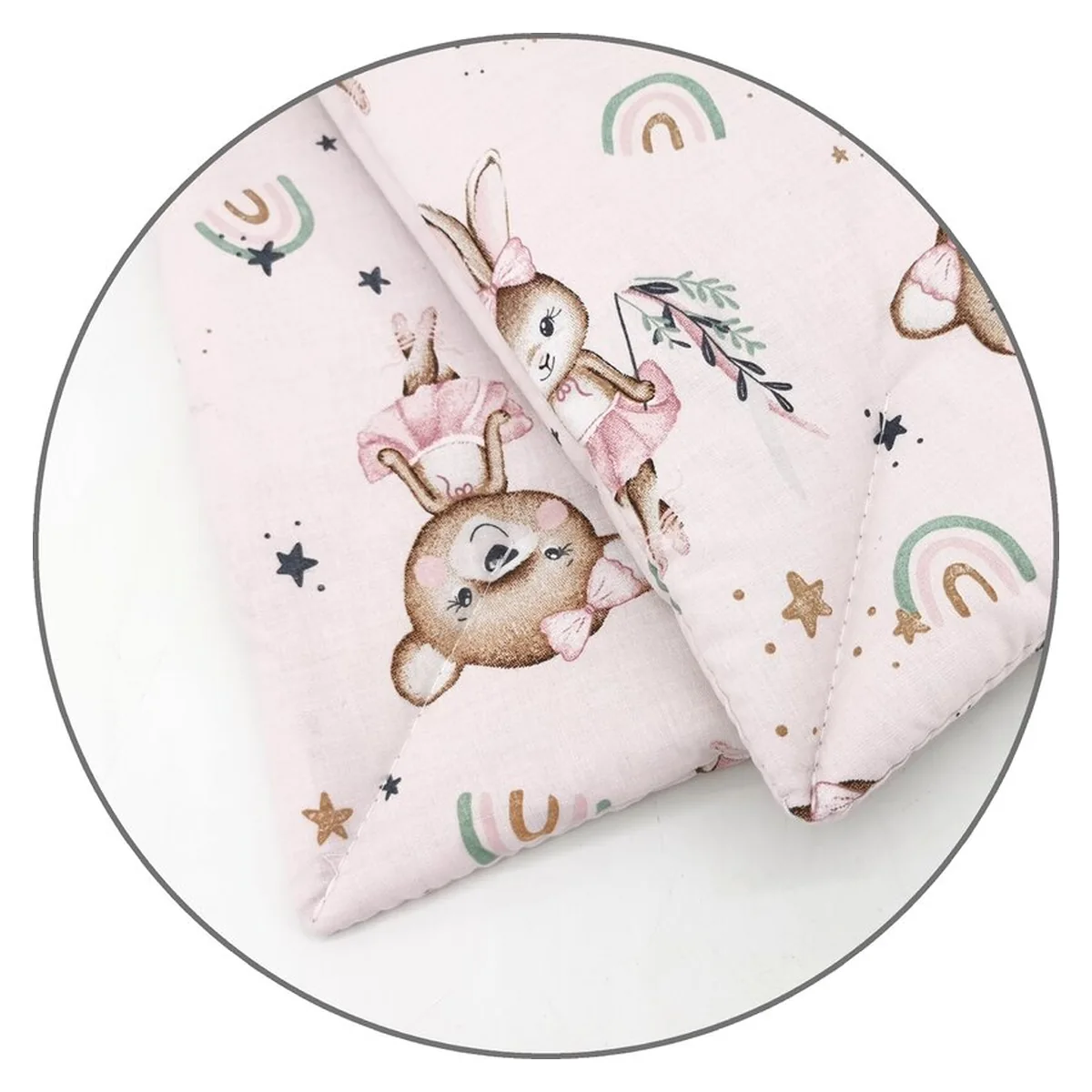 Lenjerie patut cu 3 piese, MimiNu, Cu cearceaf 120x60 cm, Pilota, Pernuta, bumbac 100%, Little Ballerina Pink [3]