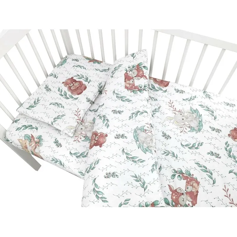 Lenjerie patut cu 5 piese, MimiNu, Cu cearceaf 120x60 cm, Pilota, Pernuta, 2 aparatori, bumbac 100%, Lulu Natural [2]