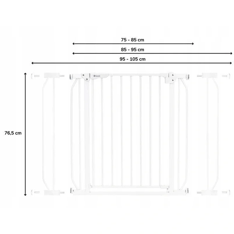 Lionelo - Poarta de siguranta prin presiune Truus Slim Led , Cu lumina Led cu senzor, 105 cm, Conform cu standardul [1]
