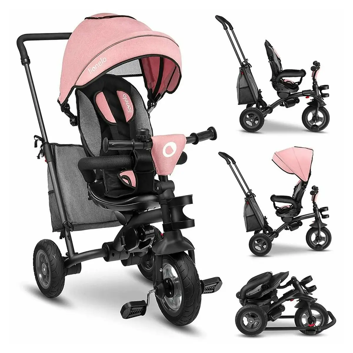 Lionelo - Tricicleta Tris, Mecanism de pedalare libera, Suport picioare, Control al directiei, Scaun reversibil, Rotire [2]