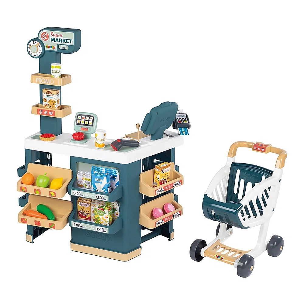 Bucatarii si supermarket - Magazin Smoby Super Market cu 42 accesorii 3 ani +
