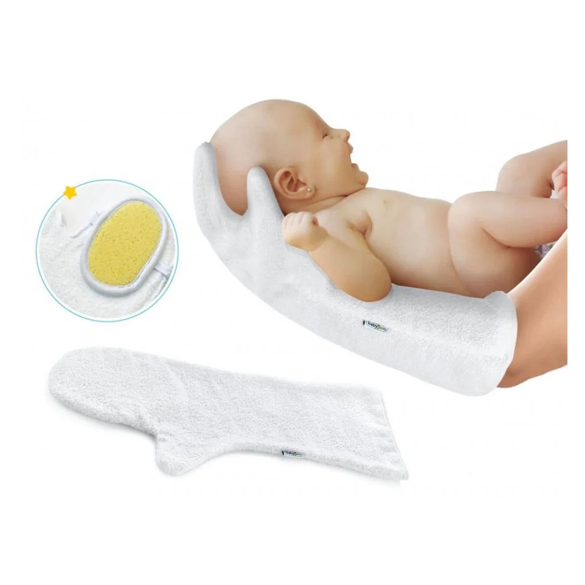 Baita celor mici - Manusa pentru baita Alb BabyJem 0luni +