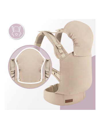 Marsupiu Collet, Momi, ergonomic, din luna a 3-a de viata pana la 15 kg, hipoalergenic, Beige [4]