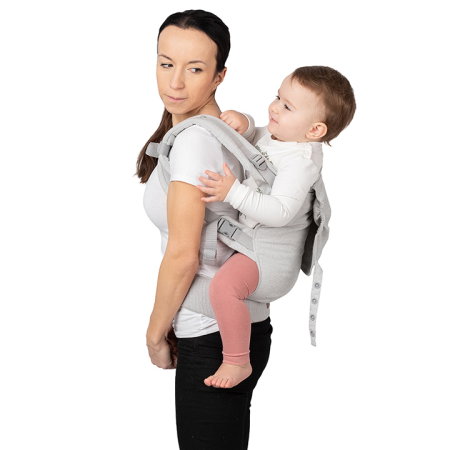Marsupiu Collet, Momi, ergonomic, din luna a 3-a de viata pana la 15 kg, hipoalergenic, Grey [5]