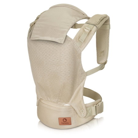 Marsupiu ergonomic, Lionelo, Margareet Air, 3 pozitii de purtare, Certificat de Institutul International pentru Displazie de Sold, 4 luni+, Pana la 20 Kg, Material respirabil 3D Air Mesh, Bej [5]