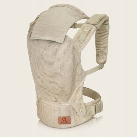 Marsupiu ergonomic, Lionelo, Margareet Air, 3 pozitii de purtare, Certificat de Institutul International pentru Displazie de Sold, 4 luni+, Pana la 20 Kg, Material respirabil 3D Air Mesh, Bej [11]