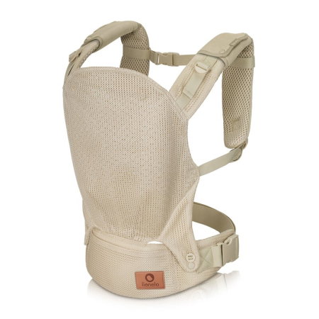 Marsupiu ergonomic, Lionelo, Margareet Air, 3 pozitii de purtare, Certificat de Institutul International pentru Displazie de Sold, 4 luni+, Pana la 20 Kg, Material respirabil 3D Air Mesh, Bej [4]