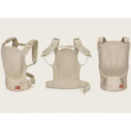 Marsupiu ergonomic, Lionelo, Margareet Air, 3 pozitii de purtare, Certificat de Institutul International pentru Displazie de Sold, 4 luni+, Pana la 20 Kg, Material respirabil 3D Air Mesh, Bej [2]